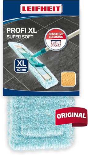 Leifheit Housse Profi XL super soft, housse de rechange super douce en fibres spéciales pour balai à plat Profi XL, pour balai nettoyante, pour le parquet,...