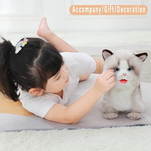 Electronic Interactive Cat Simulation Ragdoll Cat-Realistic Handmade Toy Cat with Walking, Barking, Wagging Tail & Talking-Like Real Robotic Present Pet Toy for Toddler Kids Girls Boys 6 41Q1rlrvROL. AC