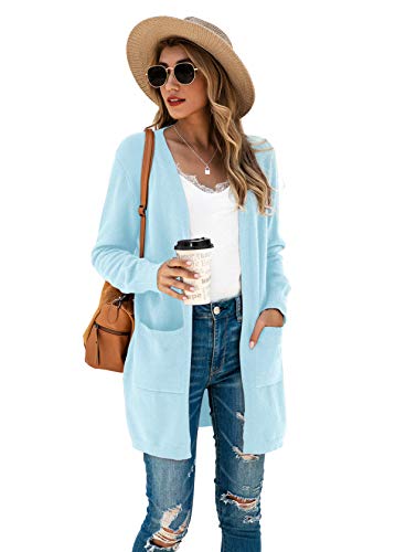 Image of TASAMO Cardigan Sweaters for Women Long Sleeve Open Front Casual Knit Fall Coat Oversized Soft Outwear with Pockets