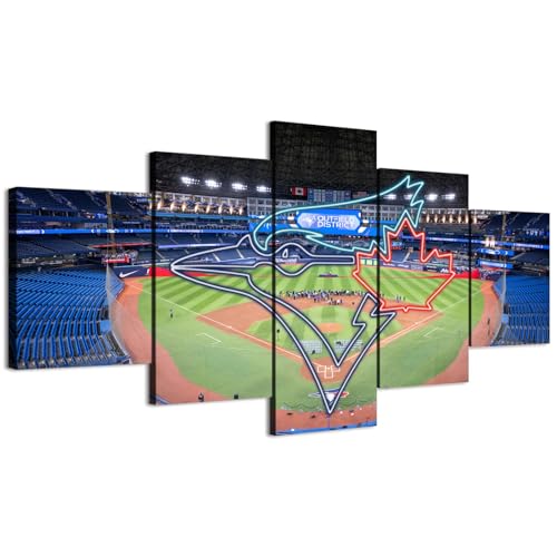 Blue Jays Neon Sign & Toronto Stadium Panorama Wall Art
