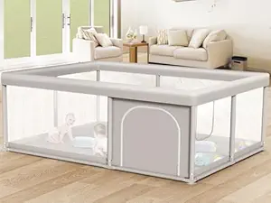 Large Baby Playpen 65x50 Inch, PlayPen for Babies and Toddlers, Sturdy Safety Play Yard for Indoor & Outdoor with Zipper Gate