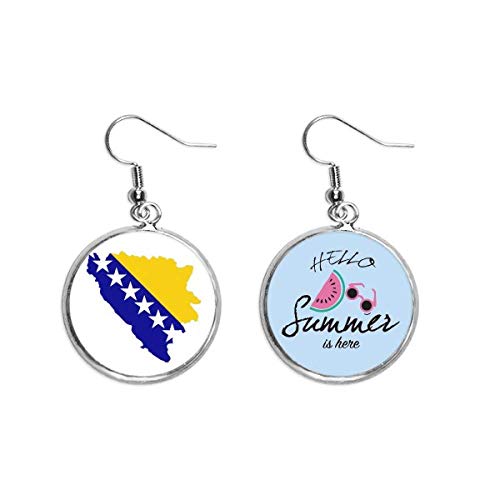 Pendientes de Bosnia y Herzegovina ligeros para lóbulos delicados