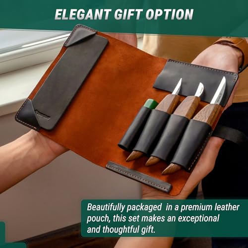 image for BeaverCraft Wood Carving Knife Set Deluxe S15X - Wood Carving Kit with