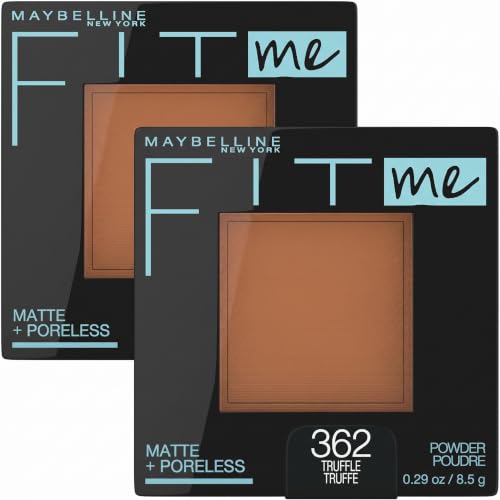 Maybelline Fit Me Matte + Poreless Pressed Face Powder Makeup, Truffle, 1 Count (Pack of 2)