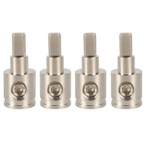 Reinscer Amp Input Reducer 0 Gauge to 4 Gauge Wire Reducer Power/Ground GA Adapter Nickel Plated Brass 4