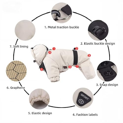 Ropa de invierno para perro con capucha y clip metálico miniatura 2
