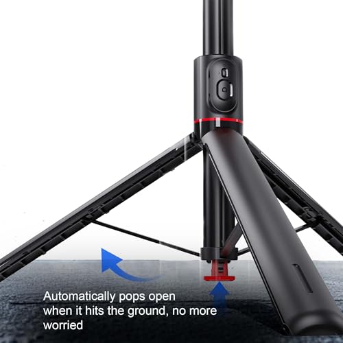 Image of Kratos K15 Auto Open Long Selfie Stick Tripod Stand 69 inch /177cm, 360 Rotatable, One Piece Design Portable Travel Tripod for Vlog /Video Recording, Auto Pop Open for Hands-Free Photo & Live Video Shoot