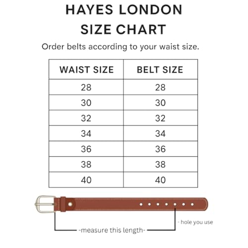 Image of HAYES LONDON Belts for Men Leather Original - Belt for Men Formal with Classic Design, Durable and Italian Reversible Men's Belts for All Occasions