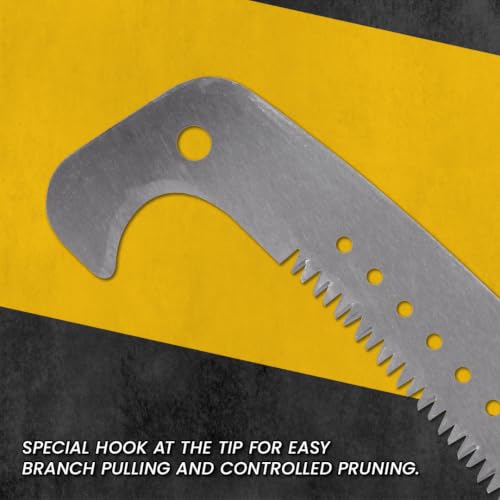 Image of 21 inch Hook Pruning Saw - Professional Hand Saw for Cutting Trees, Branches, Weeds | For Farms, Landscaping & Gardening | Includes Hook Tip for Branch Pulling | Non-Slip Rubber Handle | THP21