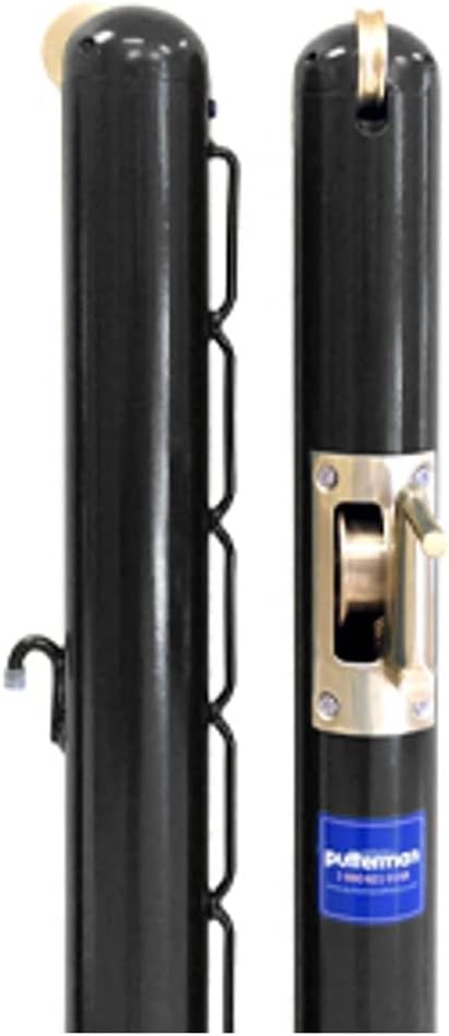 Putterman Tennis Net Posts, 2 7/8" Round, Internal Wind Post (Black)