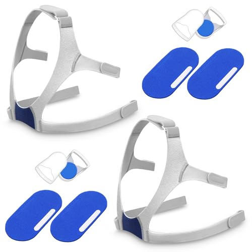 2Packs CPAP Headgear for Airfit F30 with 4 PCS Strap Covers and 2 Pair Clips CPAP Headgear Compatible with Airfit F30 Comfort Headgear Strap Cover Great Value Kit Supplies by Medihealer