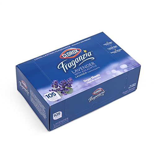 Clorox Fraganzia Dryer Sheets, Lavender Eucalyptus Scent, 105 Count, 2-Pk - image 7