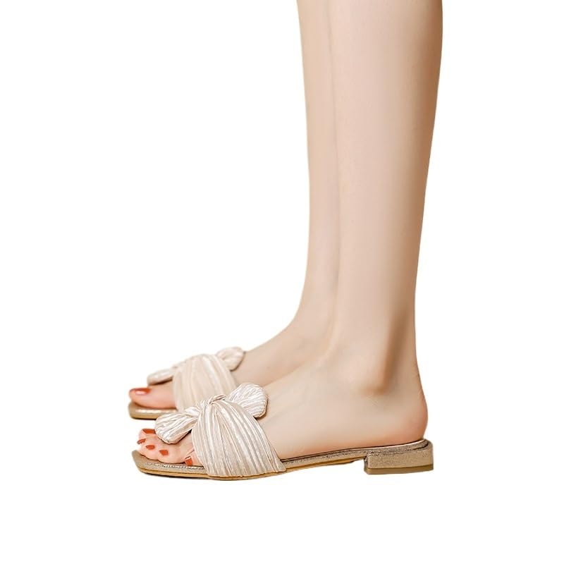 Sandals for Women Wearing Soft Soles Low Heels and Half Slippers for Beach Sandals(36)2