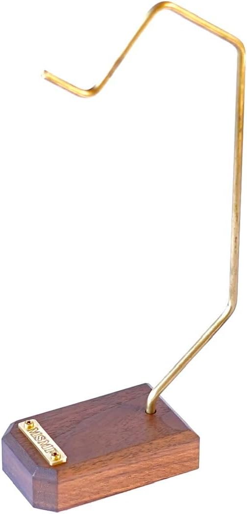 Walnut Base Beeswax Finish Lantern Stand, Bent Brass Frame, Height Approx. 10.2 inches (26 cm), 6.3 oz (180 g), MGS-W+M
