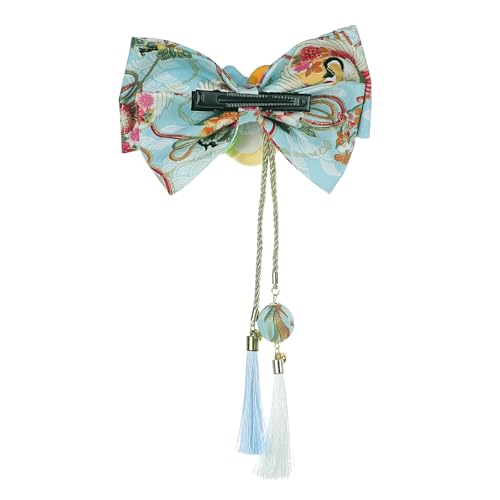 Pinzas de cabello estilo japonés Tsumami Kanzashi con moño Sakura, accesorio tradicional con borla y cuenta para mujeres y niñas, ideal para kimono, cosplay y festivales miniatura 2