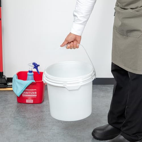 Image of Restaurantware-Met Lux 3.5 Gallon UN Rated Pail, 1 Screw Top Bucket - Lid Sold Separately, Airtight Seal, White Plastic Screw Top Pail, Multipurpose, Ideal for Storing Pet Food, Cereal, and Grain