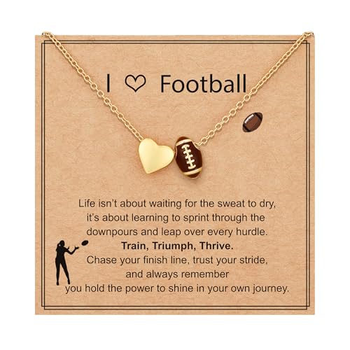 ESPVO Football Necklace Gifts for Girls Stuff Accessories Sports Jewelry Ages 8-12 12-14 Teen Girl Team Women Mom Coach Player Things Items