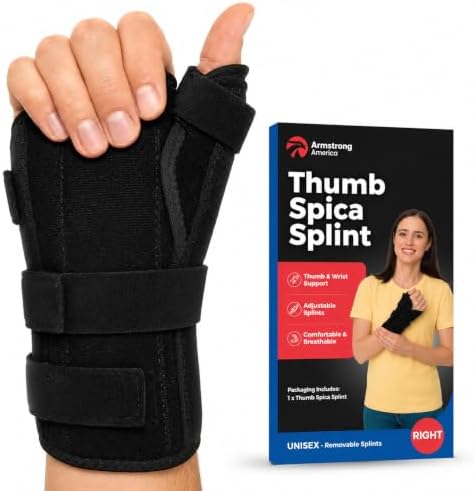 Thumb Spica Splint & Wrist Brace | Both a Wrist Splint & Trigger Thumb Brace to Support Sprains, Tendinosis, De Quervain's Tenosynovitis, Fractures | Arthritis & Carpal Tunnel Pain (Right Hand S/M)