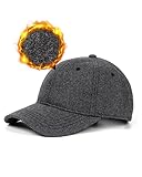Zylioo Extra Large Woolen Winter Baseball Cap Hat,Fleece Lined Plain Soft-Structured Adjustable Size