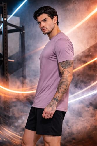 Image of Kvetoo Mens Dry Fit Gym T Shirt Quick Dry Sweat Proof Breathable Workout Tee Muscle Fit Athletic Sports T Shirt for Gym Running Training