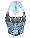 Alivila.Y Fashion Womens Halter Sexy Overbust Corset Boned Renaissance Bustier Crop Tops 527-Blue Daisy-L