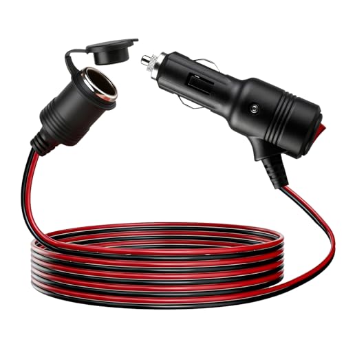 2M Rallonge Allume Cigare avec Interrupteur, 12V/24V Chargeur de Voiture Allume Cigare Prise, 16W...