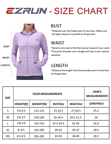 Ezrun Women's Upf 50+ Uv Sun Protection Clothing Spf Long Sleeve Sun Shirt For Women With Pocket Hiking Outdoor Jacket(Purple,M) #TOP5