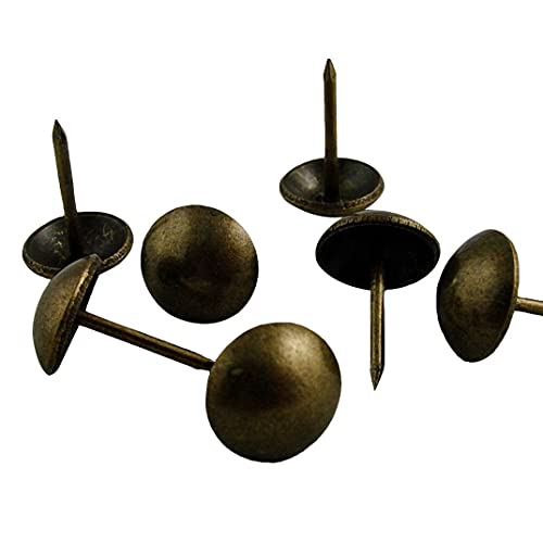 Decotacks® 500 Pcs Heavy Duty Antique Brass Finish Upholstery Tacks, Sofa Nails, French Natural Thumb Tack Push Pin, 7/16" Head Dia [Antique Brass, French Natural] Dx0511Ab500 #TOP2