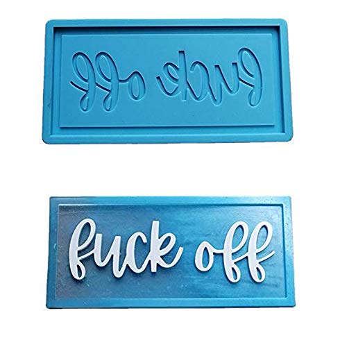 Silicone Resin Letter Wall-Mounted\"Fuck Off\" Mold Silicone Sign Resin Mold DIY Craft Door Plate Sign Rubber Mold