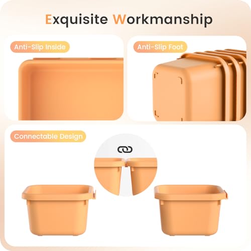 Image of A-LUGEI【𝟰𝟲𝗣𝗖𝗦】【5 Size】Tool Box Organizer Tray Divider Set, 【Orange】 Desk Drawer Organizer,Garage Organization and Storage Toolbox Accessories Rolling Tool Chest Cart Cabinet WorkBench Part