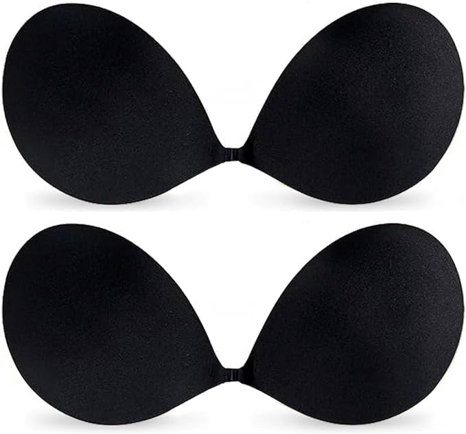 velaavo 2 Pack Push Up & Invisible Bras, Reusable Backless & Strapless Adhesive Bra for Women, Stick On Bra for Evening Dress, Party, Wedding, Beach & All Backless Clothes (Black-Black)-picture-43