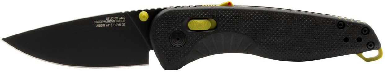 SOG Aegis AT Ambidextrous Outdoor Pocket Easy to Carry Folding Knives | CRYO D2 Stainless Steel Blade | AT-XR Lock