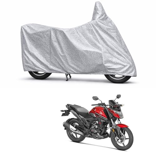 Image of 100% Waterproof Two Wheeler Body Cover Multi Layered Fabric Designed for Honda X-Blade | Belt Buckle Lock | Silver Mag