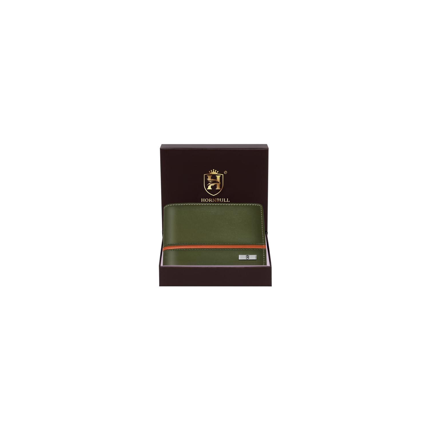 HORNBULL Denial Green Rust Leather Wallet for Men | Leather Mens Wallet with RFID Blocking | Wallets Men Gift