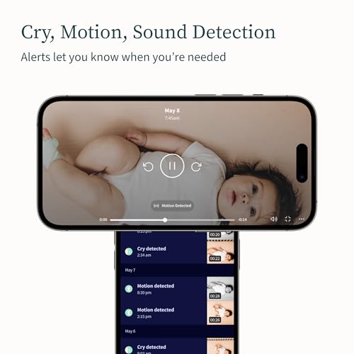 owlet cam smart video baby monitor with video camera and audio - secure wifi 1080p night vision customize cry sound and motion alerts 2-way audio mounting kit