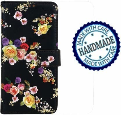 Image of Flip Cover Compatible for Oppo A1k Rose Black PU Leather Finish | 360 Protection | Wallet & Stand | Strong Magnetic Flip Case Rose Black