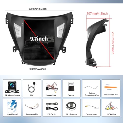 [2 + 64 G] Android 13 estéreo automotivo para Hyundai Elantra 2012 2013 com Apple Carplay e Android
