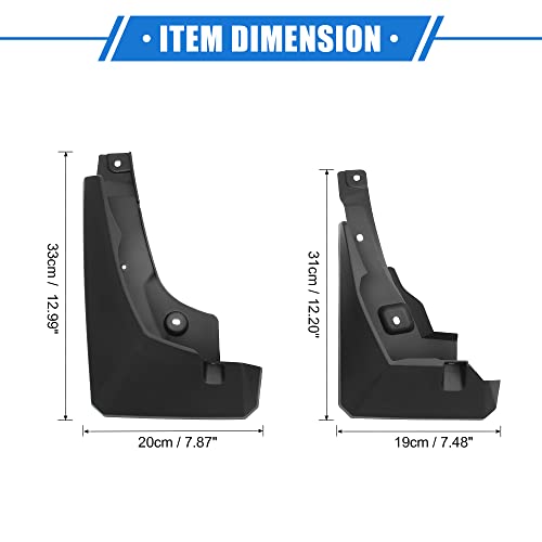 Image of Mud Flaps Kit Compatible for Toyota RAV4 2019-2023, Quality Plastic Black Front and Rear Splash Guards