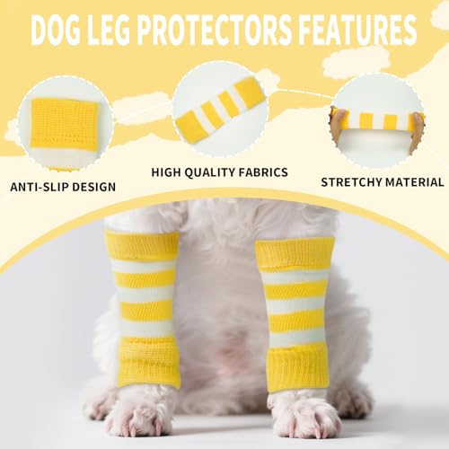 Image of 4 PCS Dog Elbow Sleeve Knit to Help Reducing Licking Scratching Elbow | Soft Knitting, Stretchy Fit Sleeves, Helps Reduce Licking, Dog & Cat Friendly, Easy to Wear, Daily Leg Coverage
