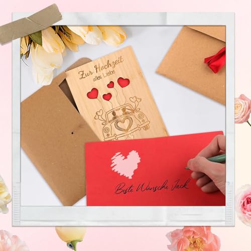 KEUGT Carte de Vœux en Bois avec Enveloppe,15x11cm – vue 5