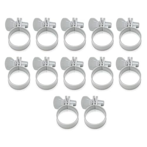 Jnchdghwa 12 Abrazaderas de Manguera de Plástico Ajustables para Piscinas Elevadas, Abrazaderas de Manguera con Llave, Clips de Conexión para Bomba de Filtro