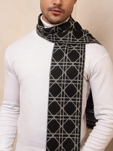 Image of Ravaiyaa - Attitude is everything Men's Reversible Stripe Pattern Winter Wool Scarf, Muffler 72 inchx12 inch Inch