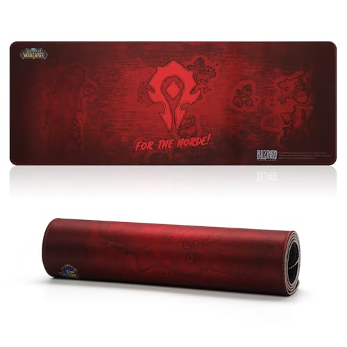 Blizzard Gaming Mouse Pad, XXL Desktop Keyboard Mat, Wow Themed Symbol, Cloth Cover with Stitched...