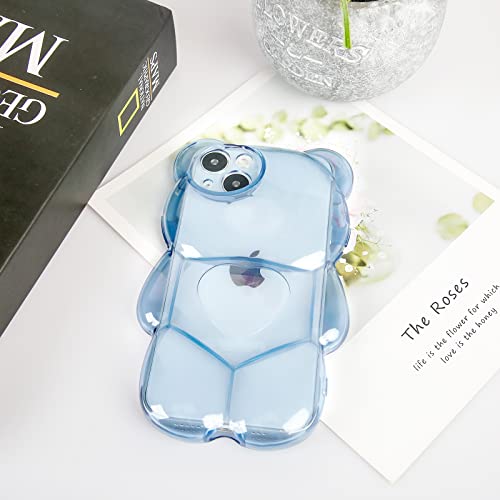 Ywyuhe Bear Phone Case Compatible With Iphone 11 Case, Cute 3D Clear Blue Bear Case, Shockproof Kpop Cartoon Bear Phone Case For Women Girls #TOP2