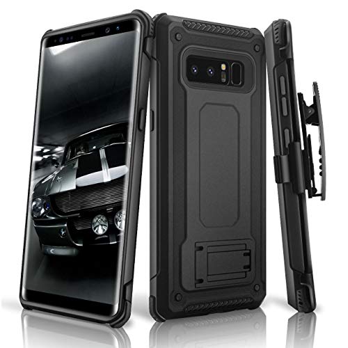Galaxy Note 8 Case, eSamcore Full Body Protection Shockproof Case Cover with Rugged Heavy Duty Holster Clip Kickstand [WITHOUT Built-in Screen Protector] for Samsung Note 8 2017 [BLACK]