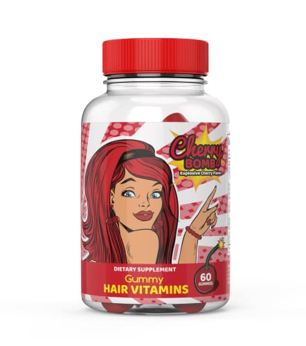 Vyta-Mends Hair Growth Vitamins, Hair Gummies, Cherry Bomb With Biotin 5000 Mcg, Vitamin C, B12 And Zinc For Stronger Hair, Skin And Nails, Cherry Flavored, 1 Month Supply #TOP13