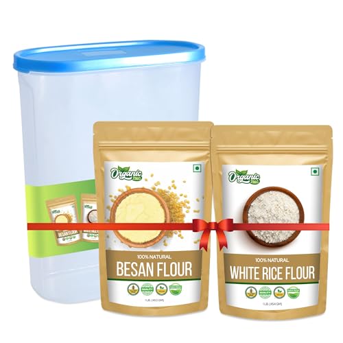 Image of Organic Zing Besan Flour also known as Chickpea Flour, Bengal Gram Flour or Garbanzo Bean Flour |Vegan| Product of India (Chana Besan + White Rice Flour)