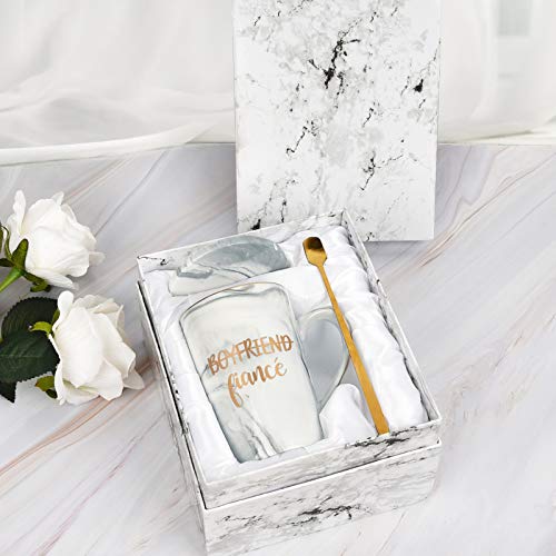 Boyfriend And Girlfriend Mug Set Couple Coffee Mugs Fiance And Fiancee Gifts His And Her Mugs Set Gifts For Valentine's Day Wedding Engagement Anniversary Newlyweds Marble Mugs 14 Oz With Gift Box #TOP7