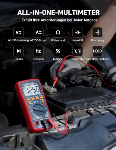 AstroAI Multimeter Digital, Voltmeter Amperemeter, Manuell und Auto-Range | Messgerät für...