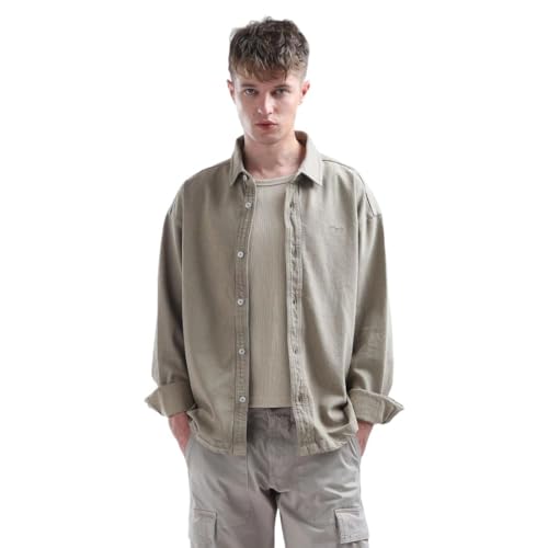 Image of Flying Machine Men's Oversized Fit Shirt | Solid | Long Sleeves | Shirt for Man